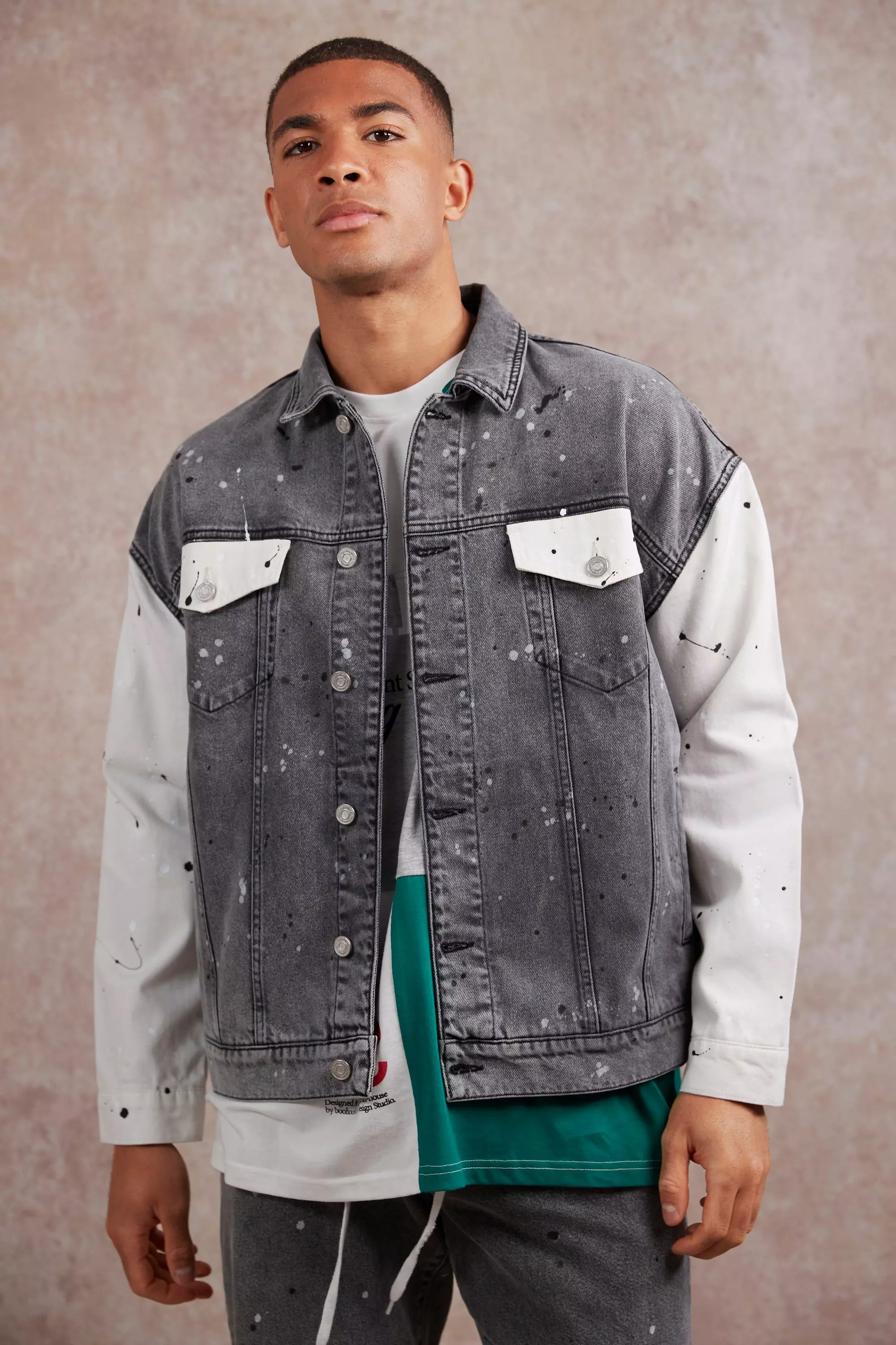 Oversized coloured 2025 denim jacket